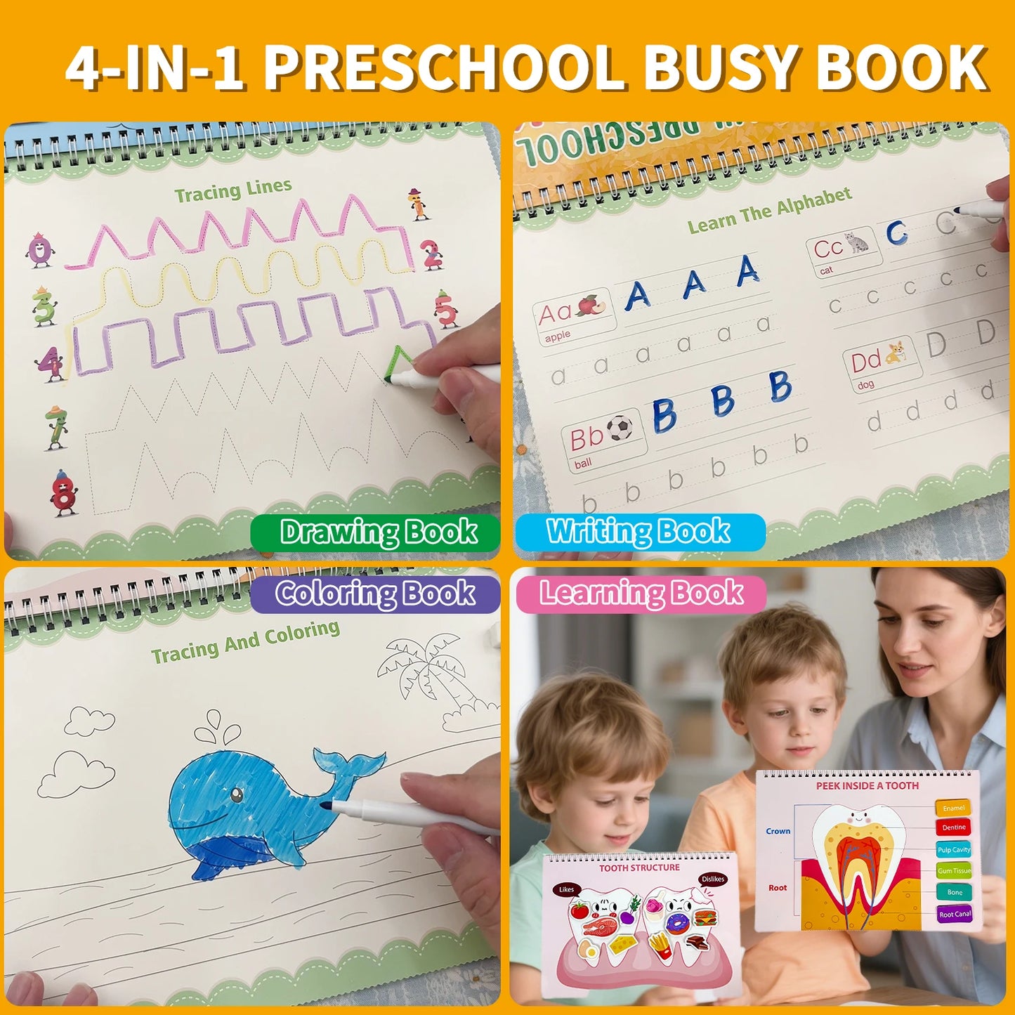 My Body Anatomy Montessori Busy Book - 15-in-1 Human Body Learning Toy