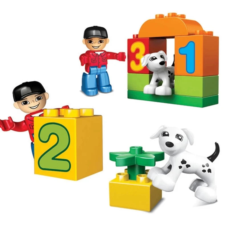 50pcs Big Size Number & Letter Learning Train Building Blocks Set
