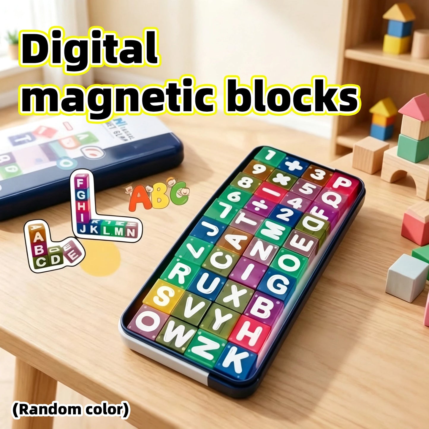 Mini Magnetic Alphabet & Numbers Cubes with Iron Gift Box