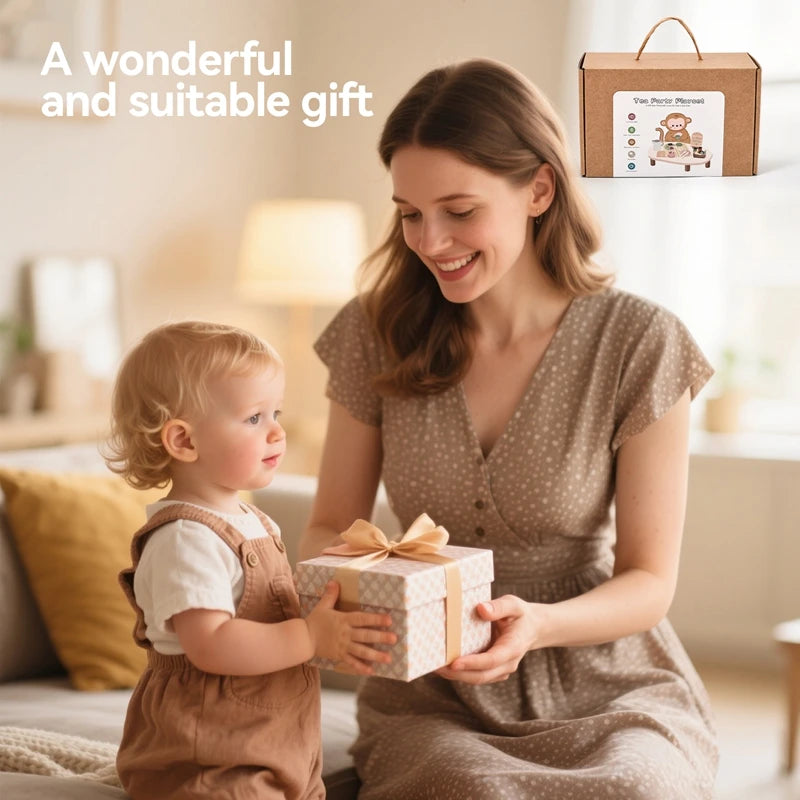 Premium Wooden Montessori Tea Party Playset | High-Quality Pretend Play Kitchen Toy for Toddlers 🧸✨