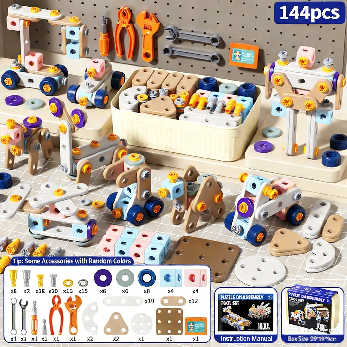 DIY Nut Hand Disassembly Assembly Puzzle Simulated Screwing Toolbox Early Educational Kids Toy Repair Tools Blocks Toys For Boys