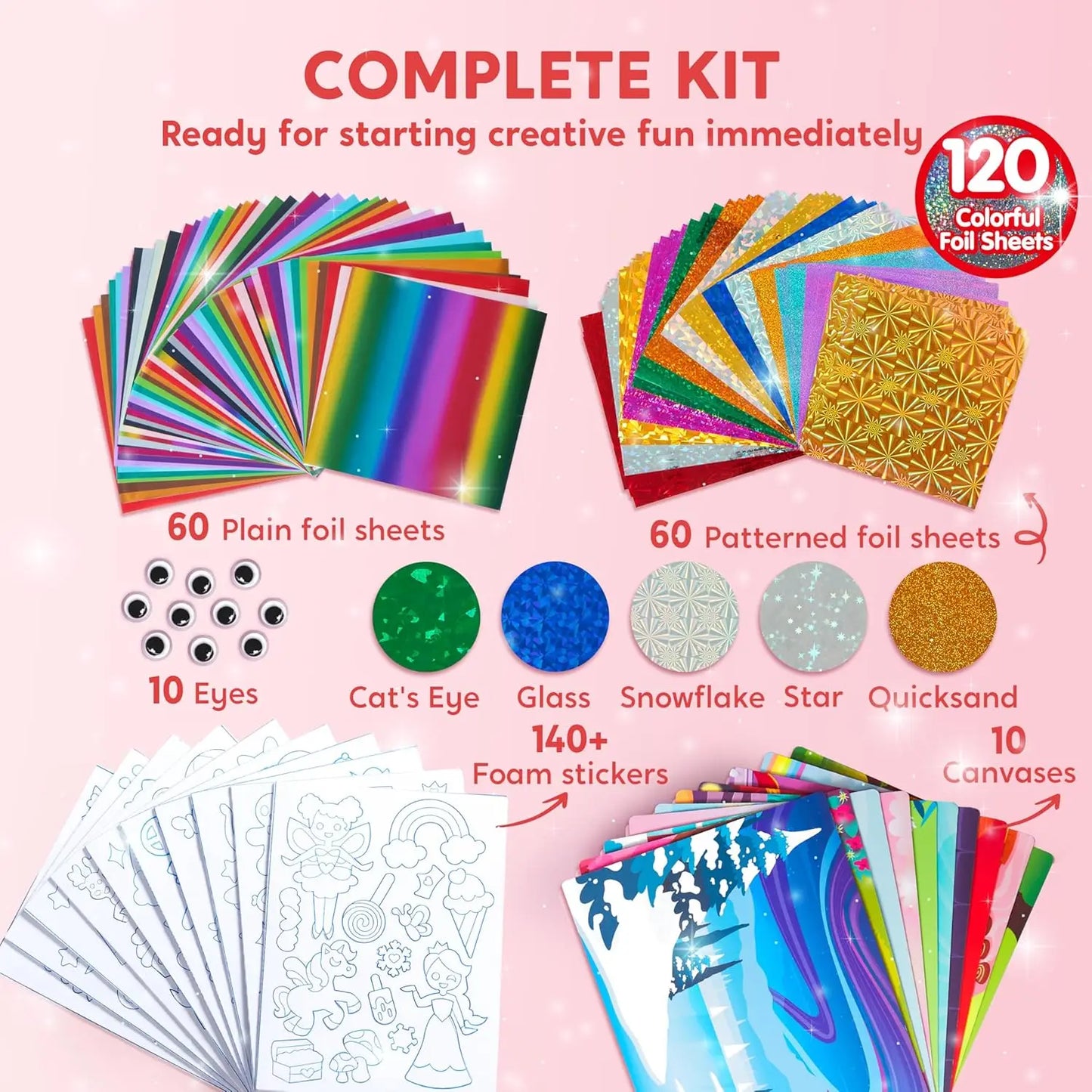 Unicorn & Castle 3D Foil Art Creative Craft Kit for Kids
