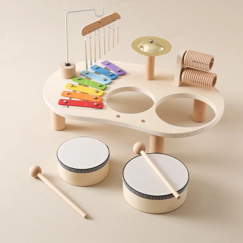 Baby Educational Toys Wooden Aeolian Bells Montessori Children's Musical Toys Xylophone Newborn Birthday Gifts Music Table Toys
