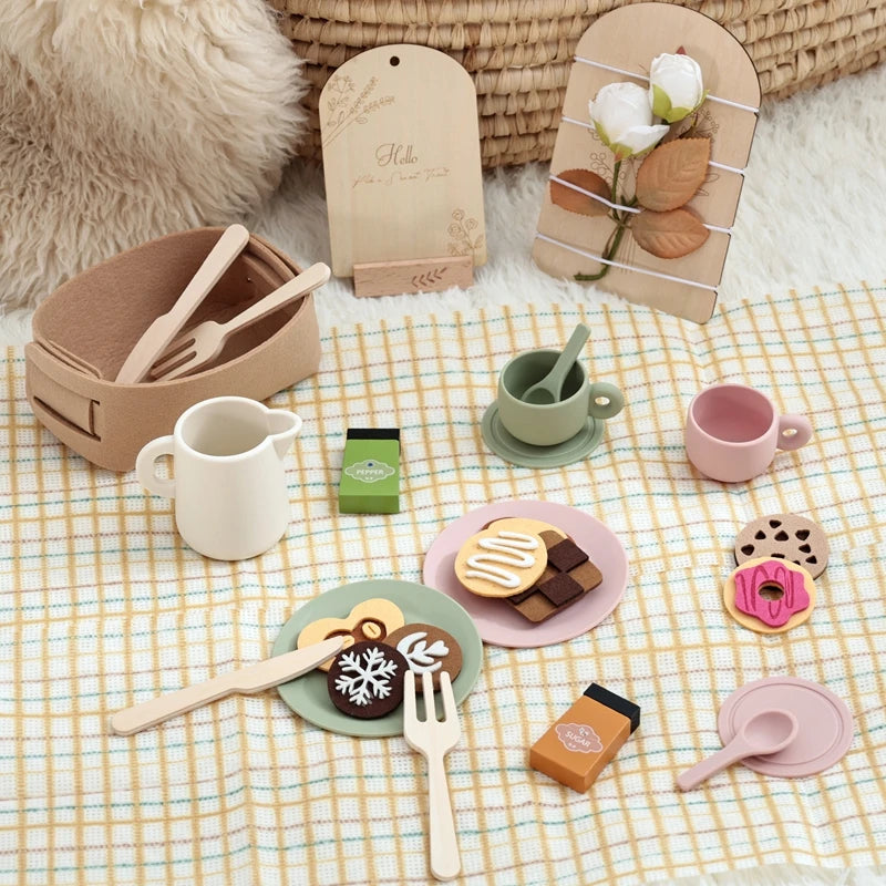Premium Wooden Montessori Tea Party Playset | High-Quality Pretend Play Kitchen Toy for Toddlers 🧸✨