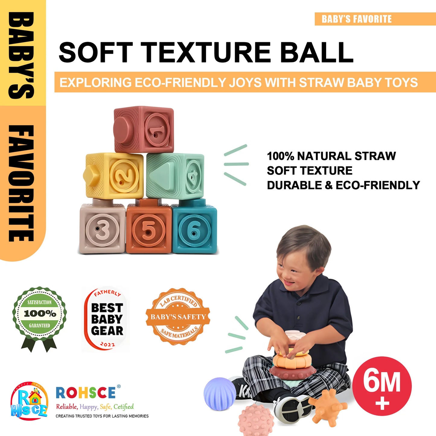 18PCS Montessori Sensory Toy Set - Soft Stacking Blocks, Teething Rings & Balls