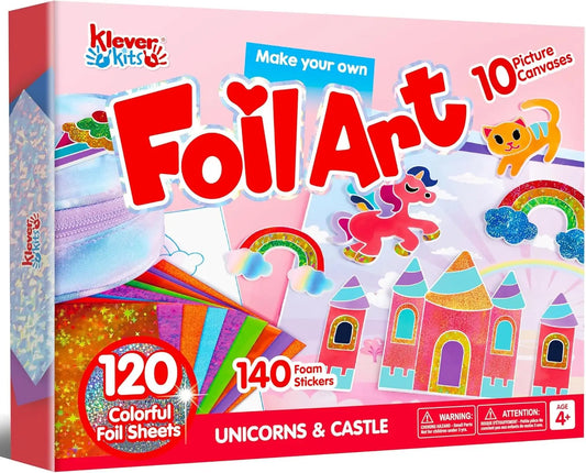 Unicorn & Castle 3D Foil Art Creative Craft Kit for Kids