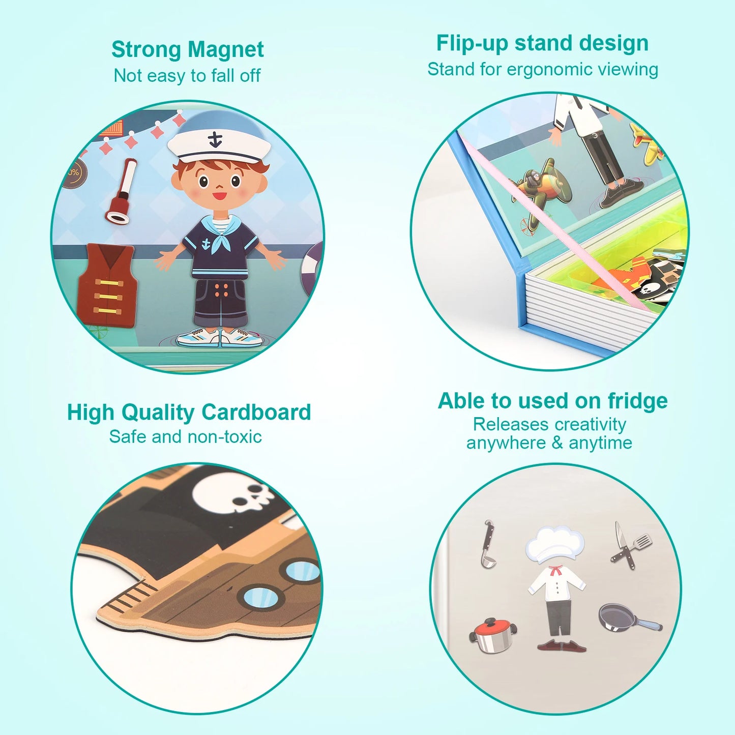 Montessori Magnetic Dress-Up Puzzle Book - 3D Cartoon Brain Training Game