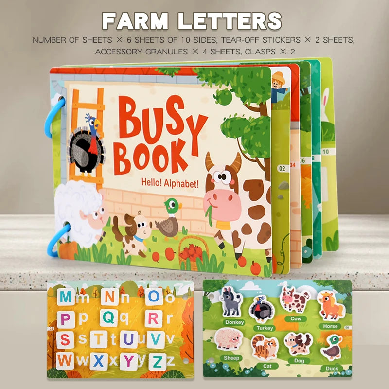 My First Montessori Busy Book - Reusable Sticker & Matching Quiet Book for Toddlers