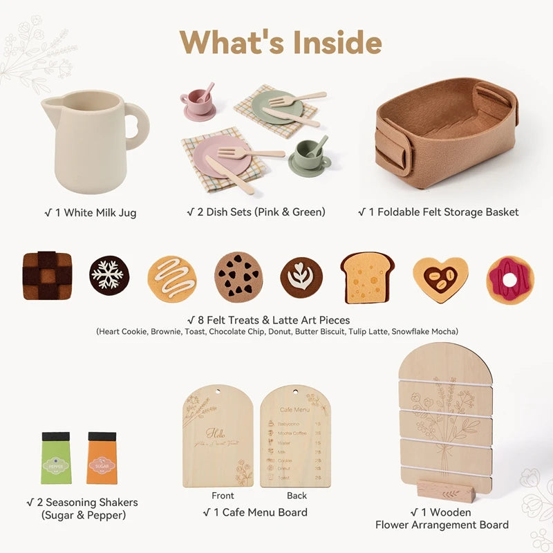 Premium Wooden Montessori Tea Party Playset | High-Quality Pretend Play Kitchen Toy for Toddlers 🧸✨
