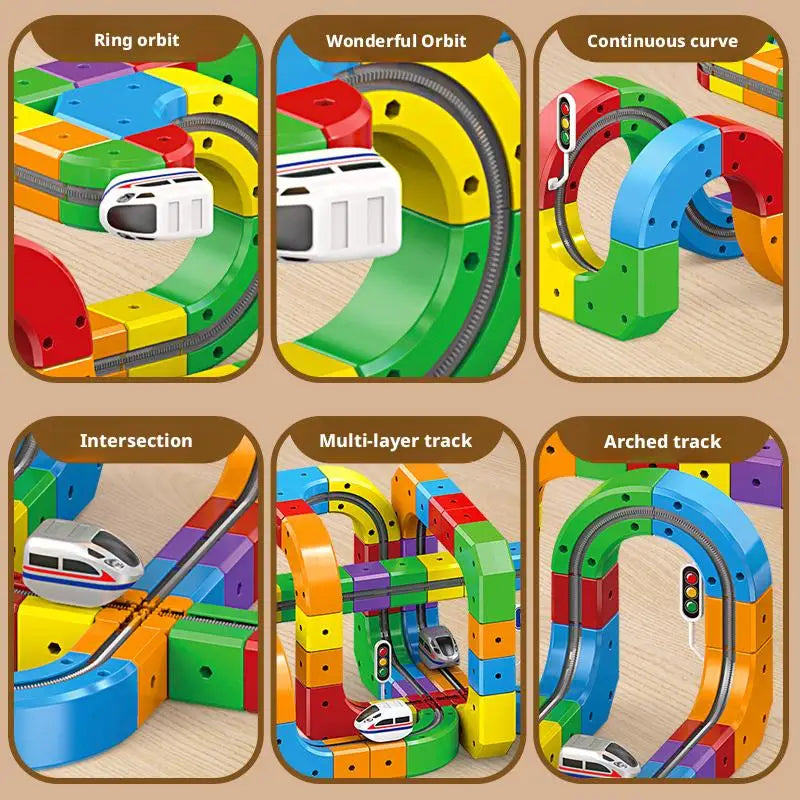 3D Magical Cube Track Train Set - USB Rechargeable STEM Building Toy