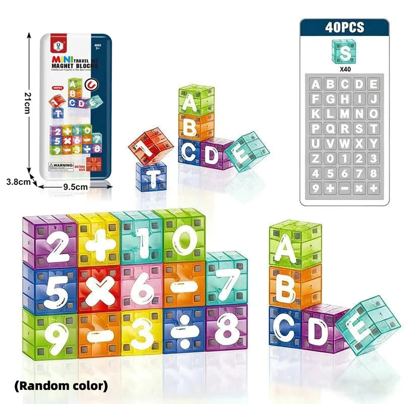 Mini Magnetic Alphabet & Numbers Cubes with Iron Gift Box