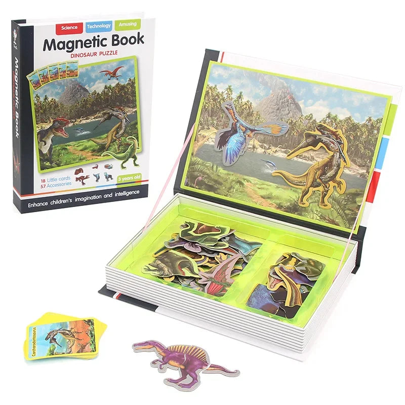 Montessori Magnetic Dress-Up Puzzle Book - 3D Cartoon Brain Training Game