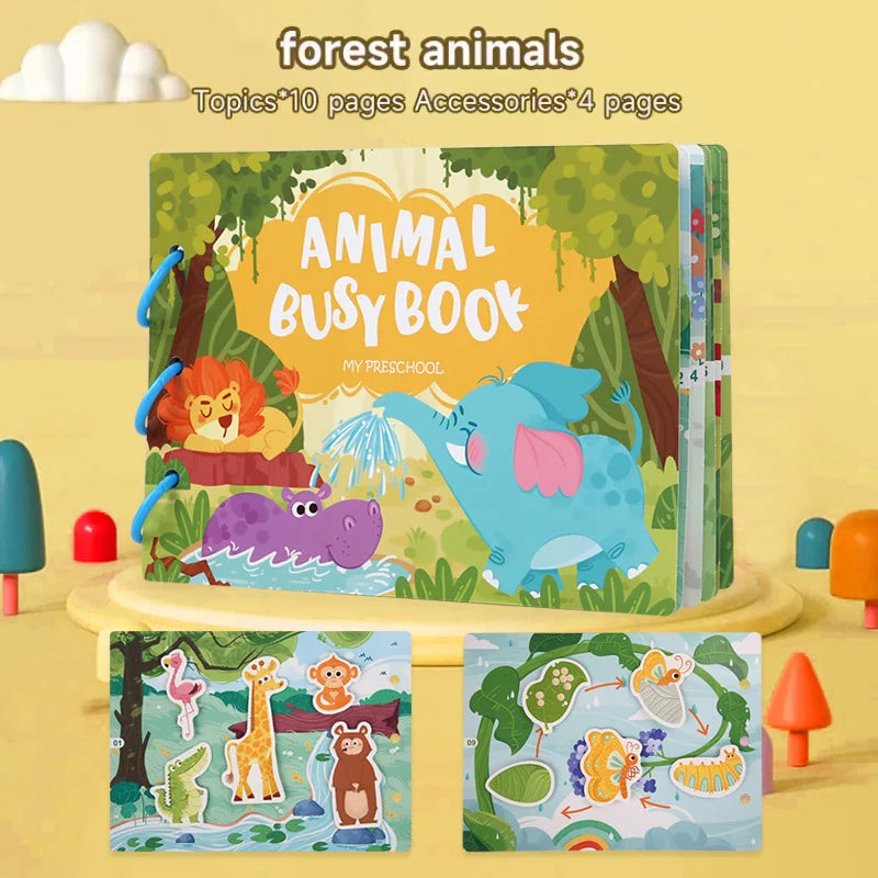 My First Montessori Busy Book - Reusable Sticker & Matching Quiet Book for Toddlers