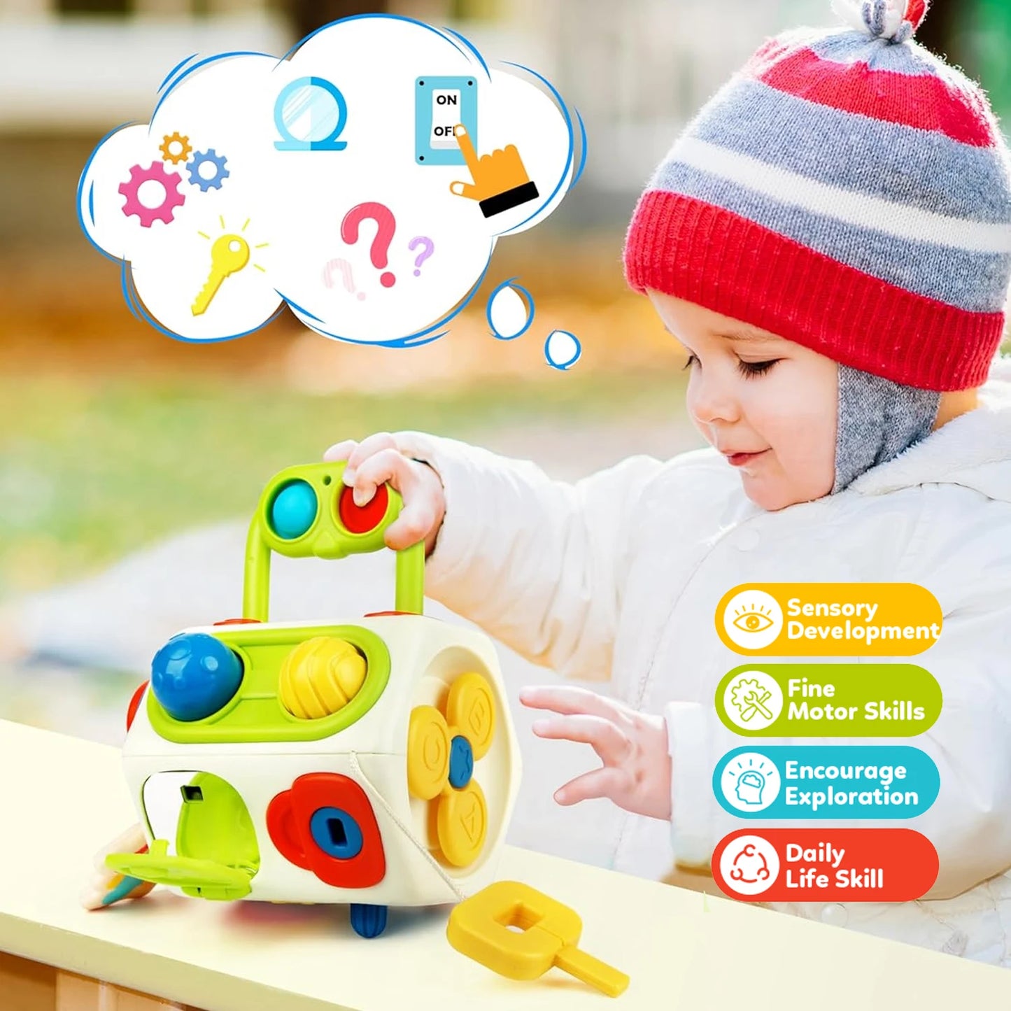 Montessori Busy Cube for Toddlers 🧩✨ | Premium Quality Early Educational Sensory Toy