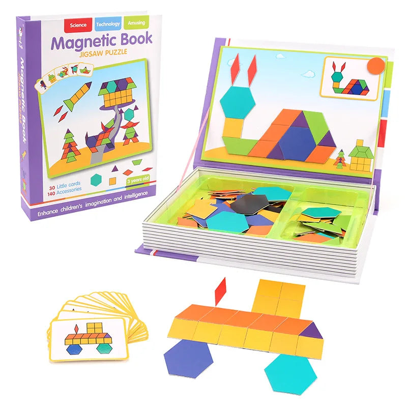 Montessori Magnetic Dress-Up Puzzle Book - 3D Cartoon Brain Training Game