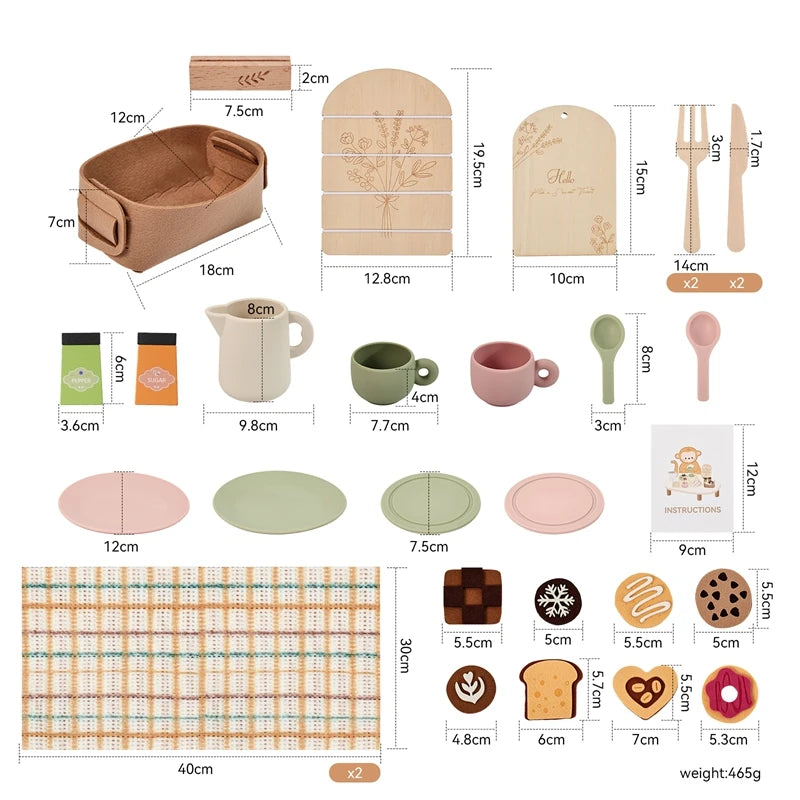 Premium Wooden Montessori Tea Party Playset | High-Quality Pretend Play Kitchen Toy for Toddlers 🧸✨