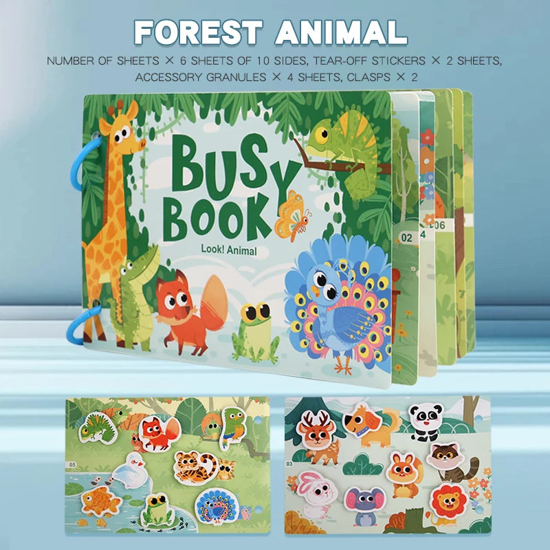My First Montessori Busy Book - Reusable Sticker & Matching Quiet Book for Toddlers