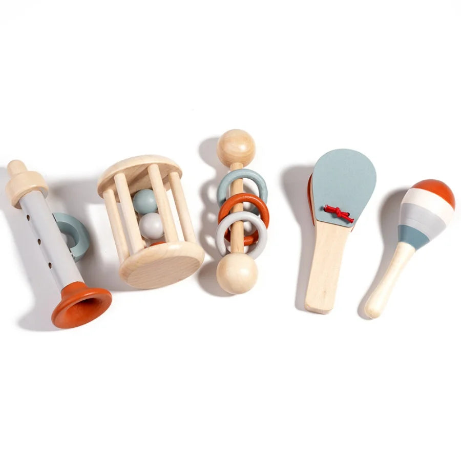 Baby Handheld Bell, Ringing Instrument, Early Childhood Education, Soothing Bed Bell, Wooden Gripping, Chewing Toy