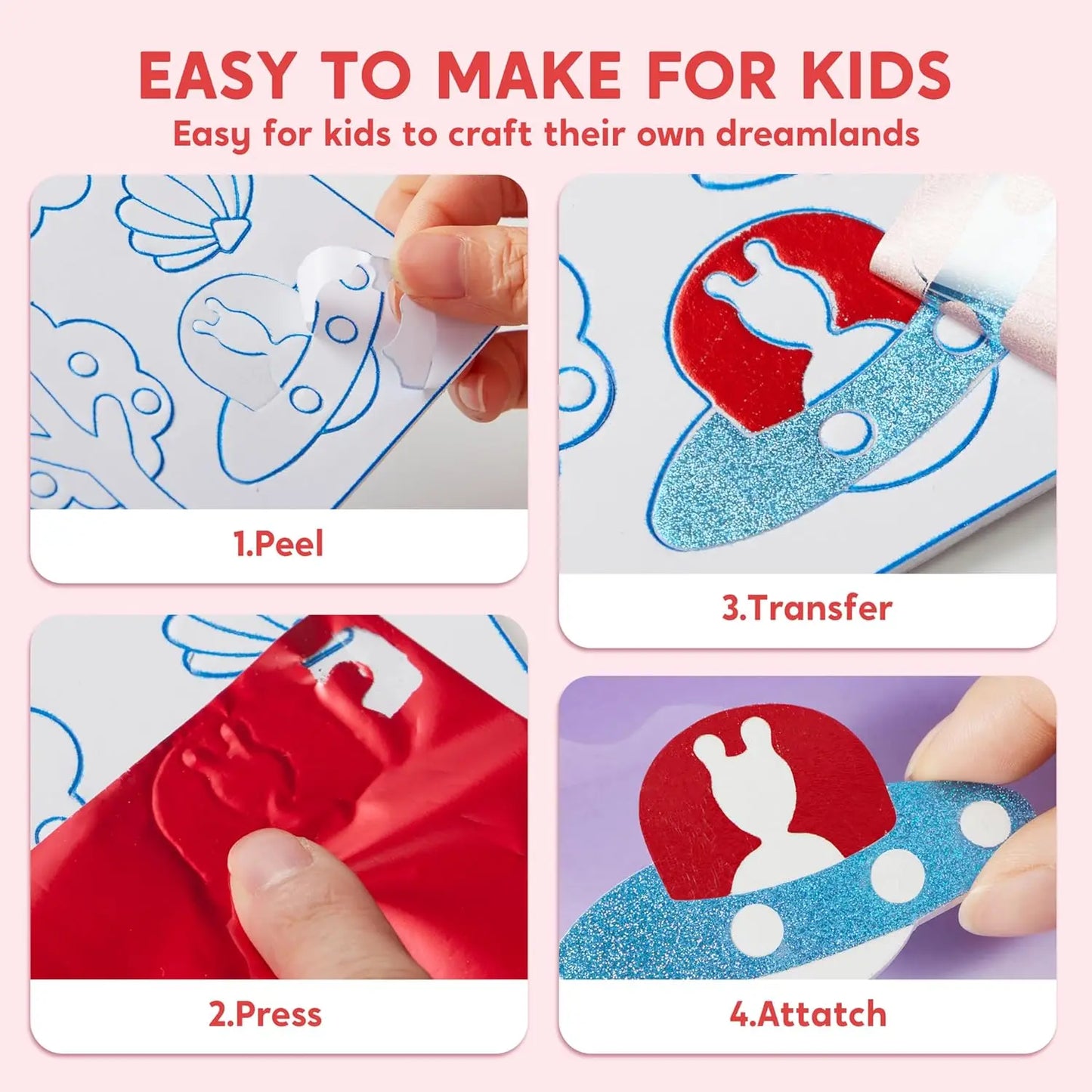 Unicorn & Castle 3D Foil Art Creative Craft Kit for Kids