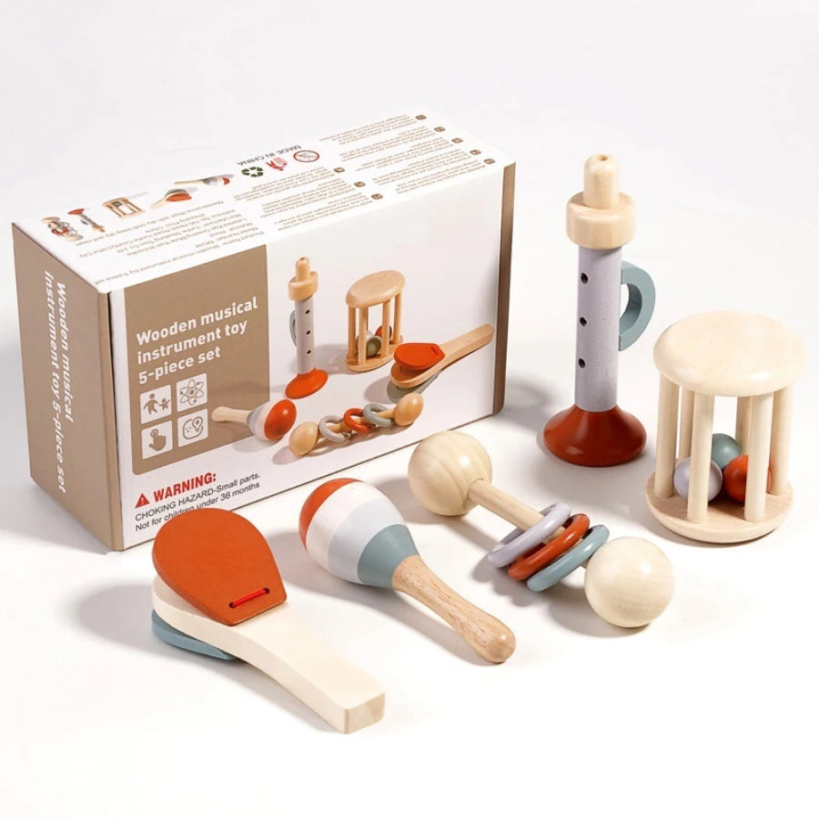 Baby Handheld Bell, Ringing Instrument, Early Childhood Education, Soothing Bed Bell, Wooden Gripping, Chewing Toy