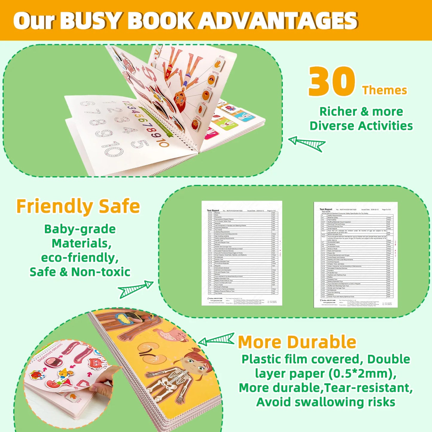 My Body Anatomy Montessori Busy Book - 15-in-1 Human Body Learning Toy