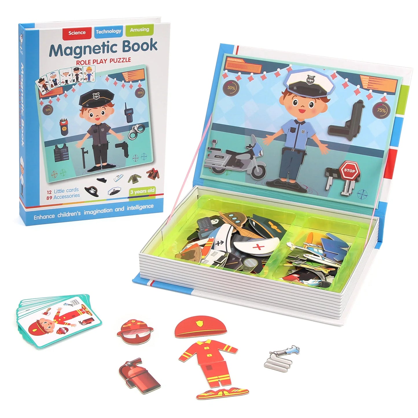 Montessori Magnetic Dress-Up Puzzle Book - 3D Cartoon Brain Training Game