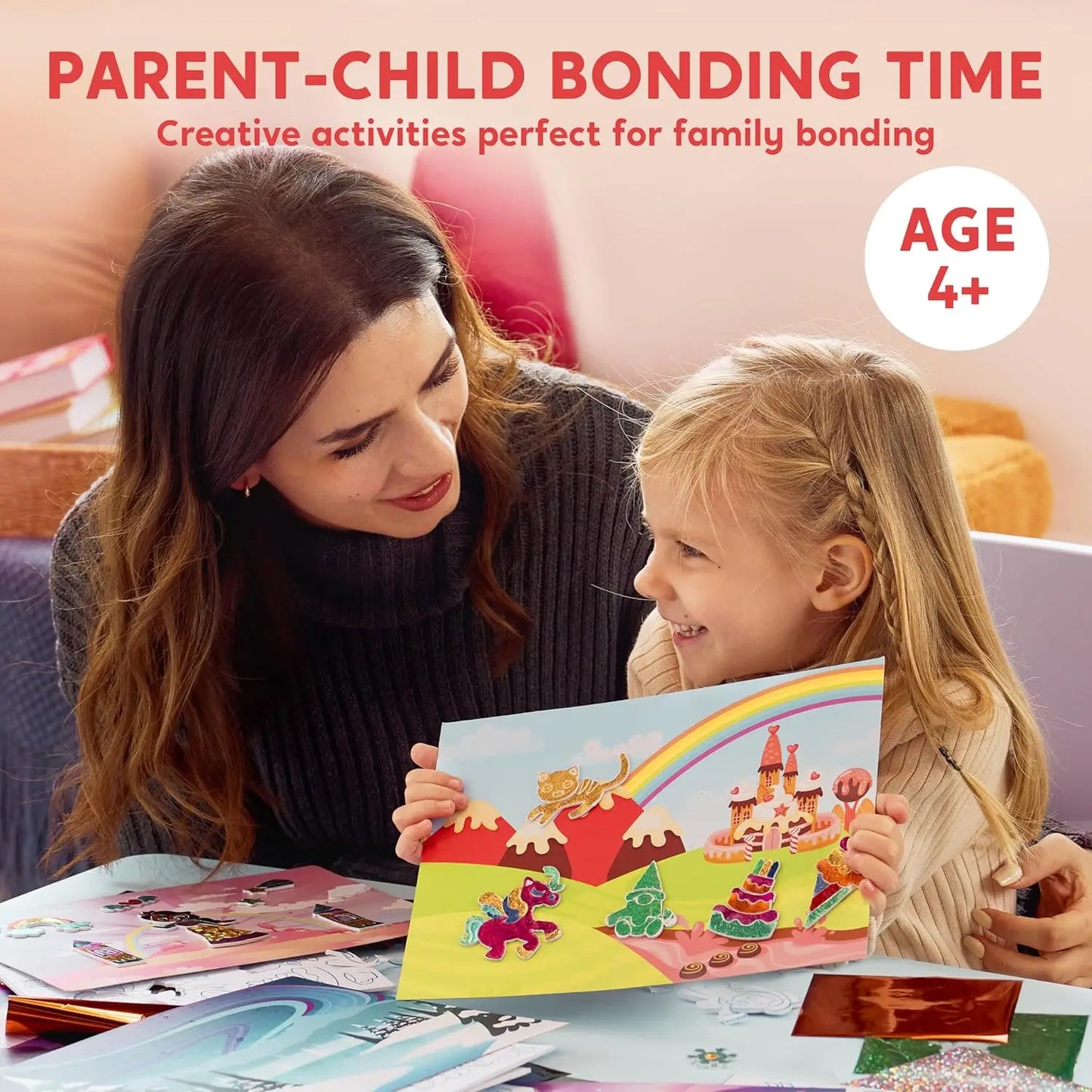 Unicorn & Castle 3D Foil Art Creative Craft Kit for Kids
