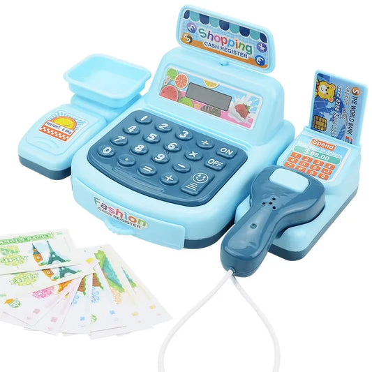 🛒 Interactive Kids Cash Register Toy Set with Light & Sound – Supermarket Pretend Play 🔊✨