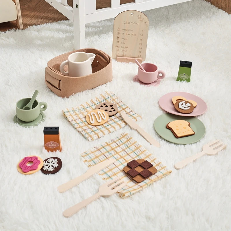 Premium Wooden Montessori Tea Party Playset | High-Quality Pretend Play Kitchen Toy for Toddlers 🧸✨