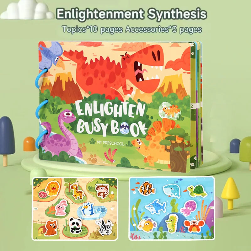 My First Montessori Busy Book - Reusable Sticker & Matching Quiet Book for Toddlers