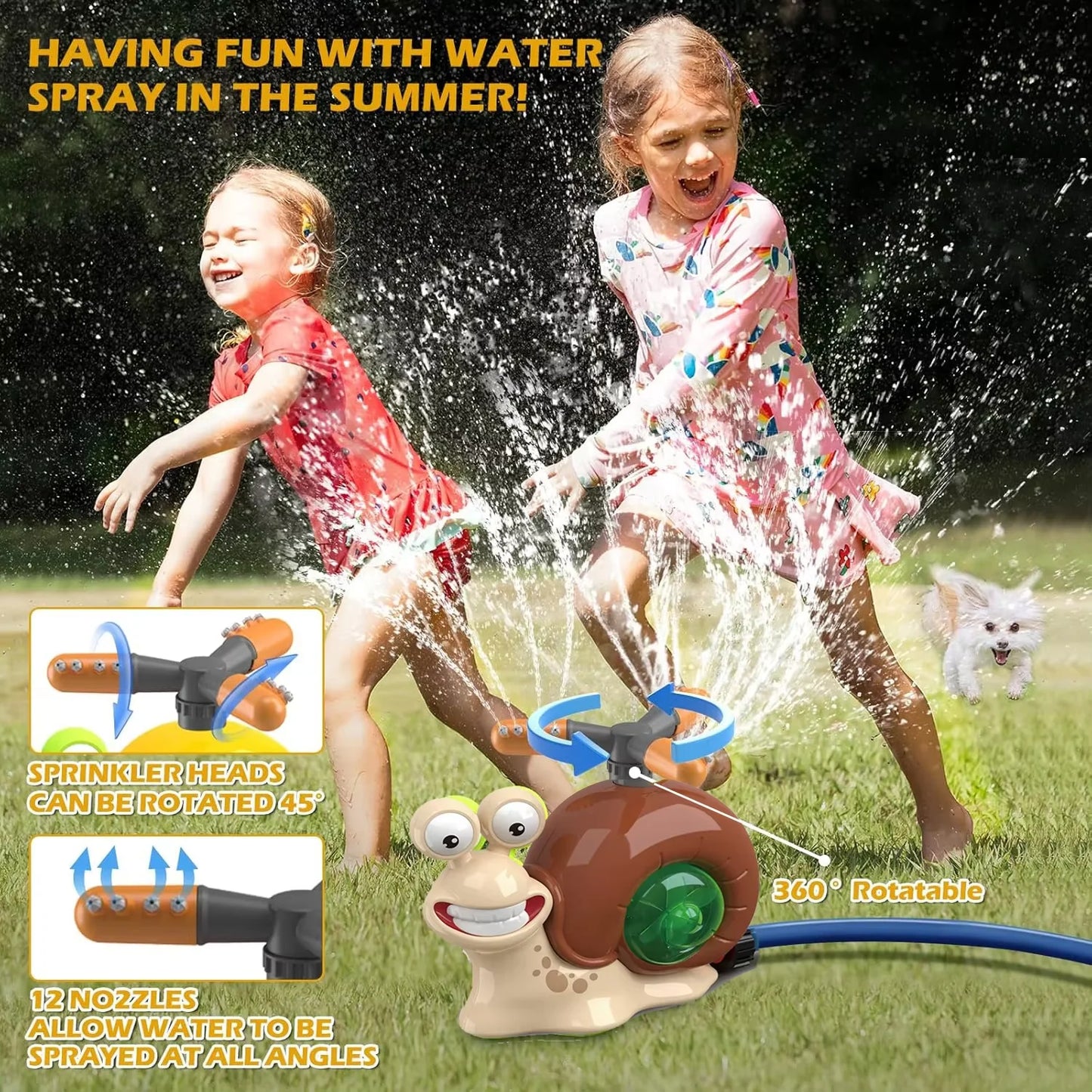 Outdoor Snail Water Sprinkler & Spray Toy for Kids