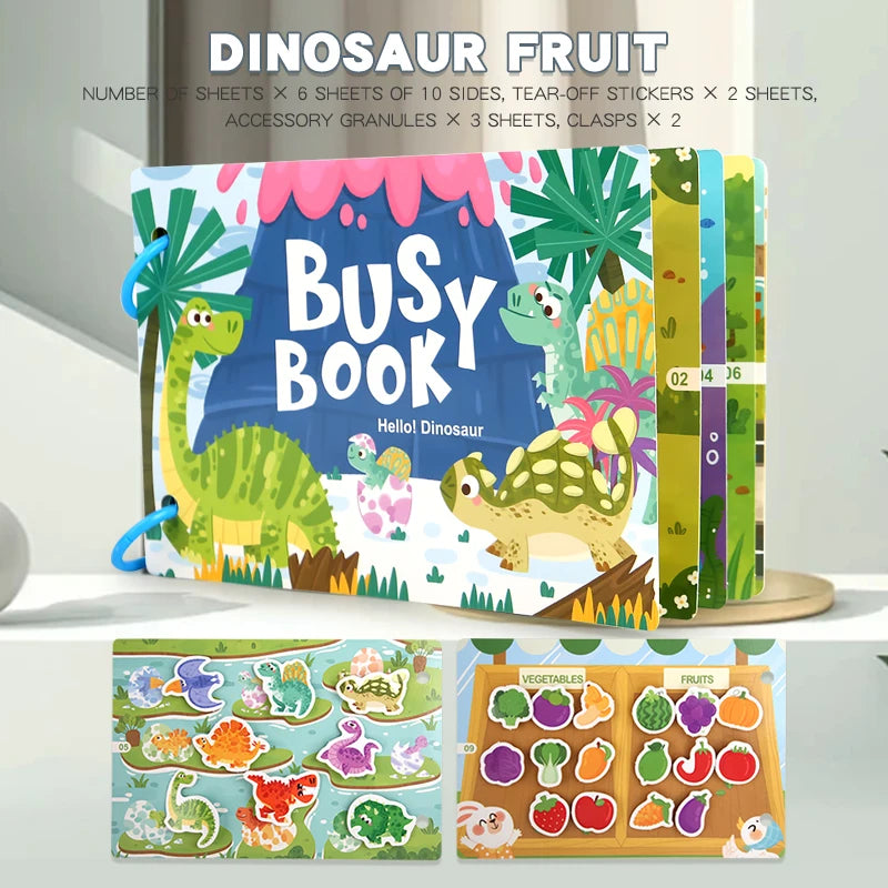 My First Montessori Busy Book - Reusable Sticker & Matching Quiet Book for Toddlers