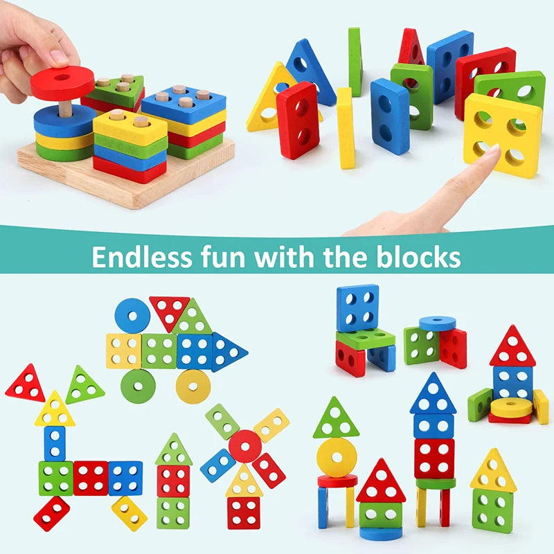 Premium 6-in-1 Montessori Wooden Educational Toy Set 🧸🎨