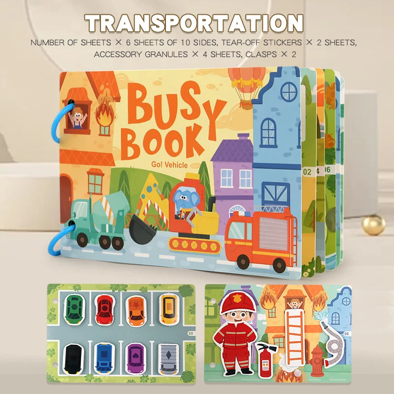 My First Montessori Busy Book - Reusable Sticker & Matching Quiet Book for Toddlers