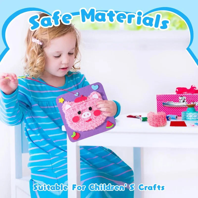 Premium DIY Cartoon Animal Sewing & Embroidery Craft Kit for Kids 🧵✨