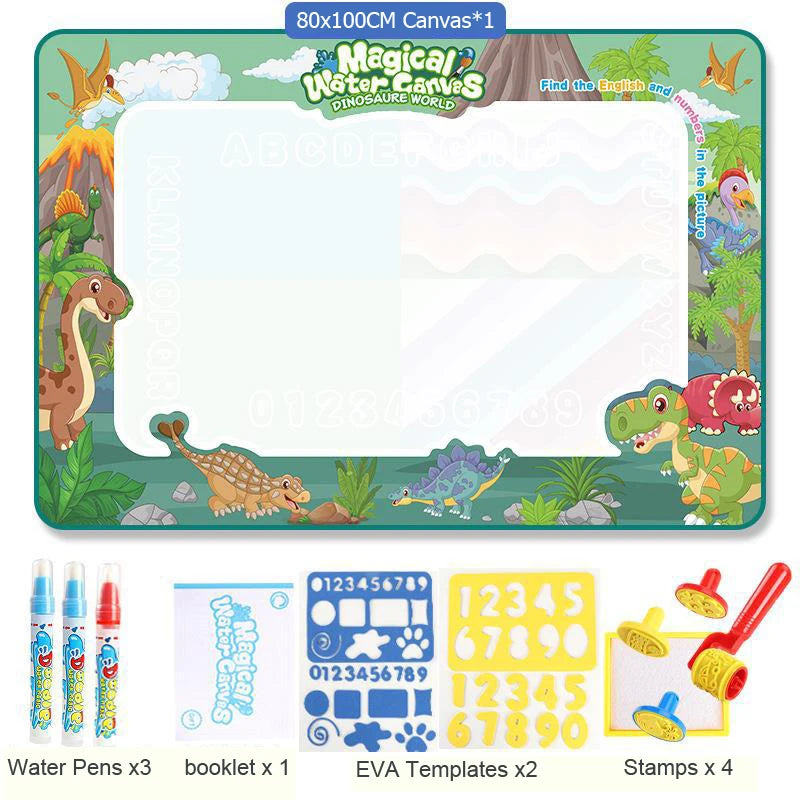 Large Magic Water Drawing Doodle Mat (100x80cm) - Reusable No-Mess Painting Board