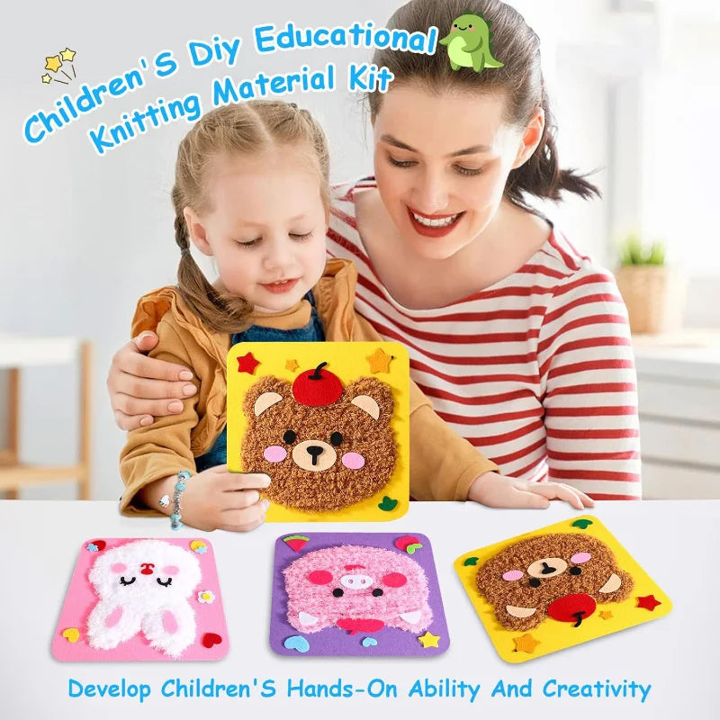 Premium DIY Cartoon Animal Sewing & Embroidery Craft Kit for Kids 🧵✨