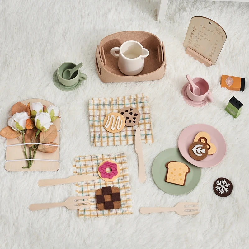 Premium Wooden Montessori Tea Party Playset | High-Quality Pretend Play Kitchen Toy for Toddlers 🧸✨