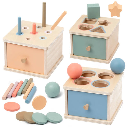 5-in-1 Wooden Montessori Play Box – Premium Sensory & Skill Development Toy 🪵👶