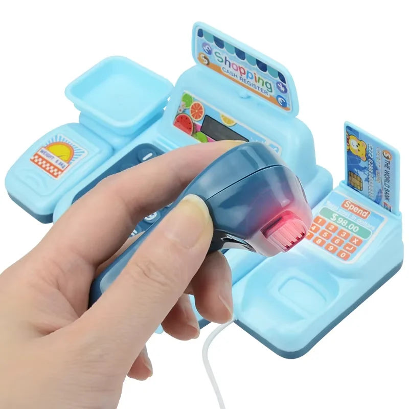 🛒 Interactive Kids Cash Register Toy Set with Light & Sound – Supermarket Pretend Play 🔊✨