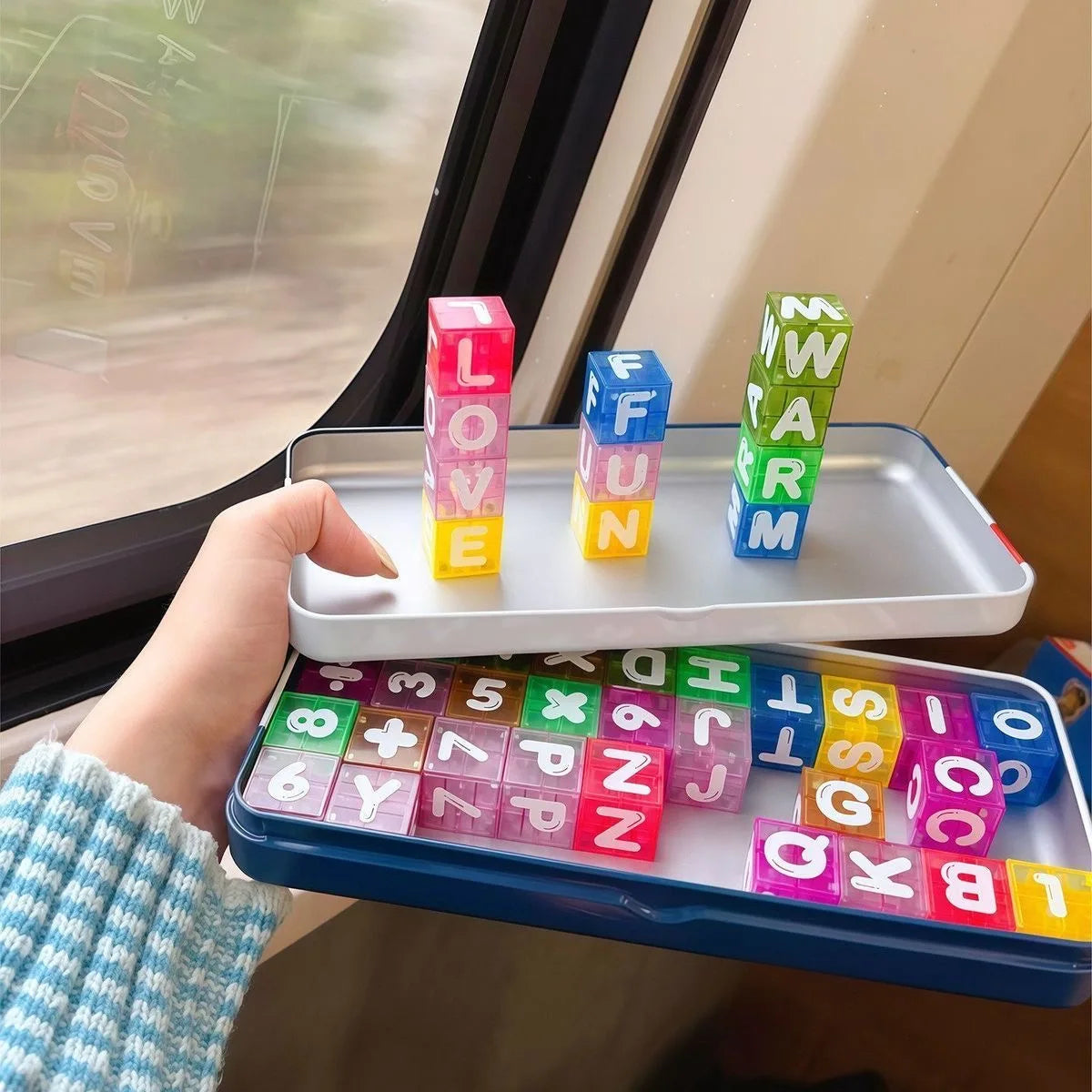 Mini Magnetic Alphabet & Numbers Cubes with Iron Gift Box